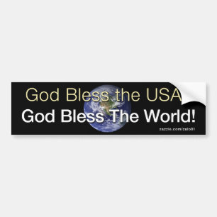 God zegene de wereld bumpersticker