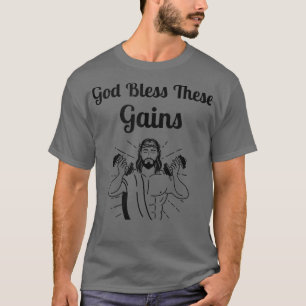 God zegene deze Gains grappig Jezus Gewicht Liften T-shirt