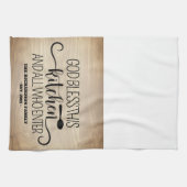 God zegene deze keuken familienaam theedoek (Horizontaal)
