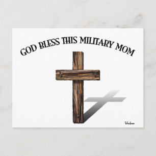 GOD ZEGENE DEZE MILITAIRE MOEDER met robuust kruis Briefkaart