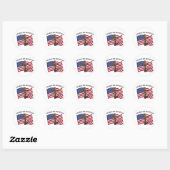 GOD ZEGENE DEZE MILITAIRE VADER ruwe kruis & Ameri Ronde Sticker (Vel)