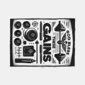 God zegene deze winsten spier bodybuilding ------- fleece deken (Voorkant (Horizontaal))