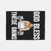 God zegene deze winsten spier bodybuilding ------- fleece deken (Voorkant (Horizontaal))