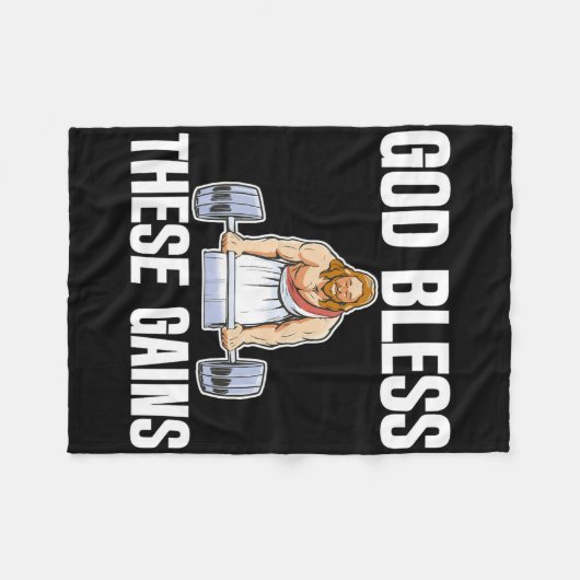 God zegene deze winsten spier bodybuilding ------- fleece deken (Voorkant (Horizontaal))
