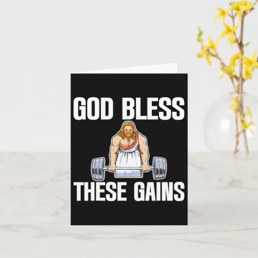 God zegene deze winsten spier bodybuilding ------- kaart (Gele Bloem)