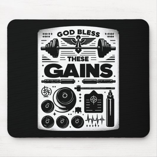God zegene deze winsten spier bodybuilding ------- muismat (Voorkant)