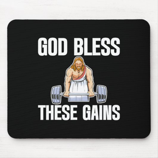 God zegene deze winsten spier bodybuilding ------- muismat (Voorkant)