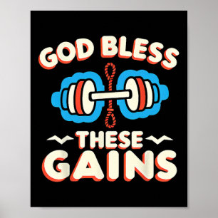 God zegene deze winsten spier bodybuilding - poster