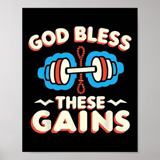 God zegene deze winsten spier bodybuilding - poster (Voorkant)