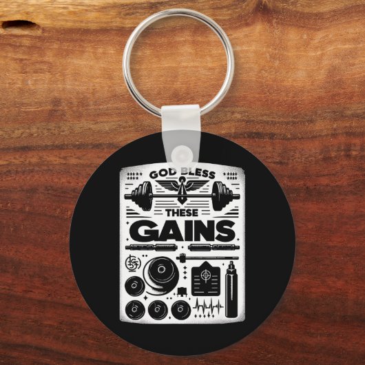 God zegene deze winsten spier bodybuilding ------- sleutelhanger (Voorkant)
