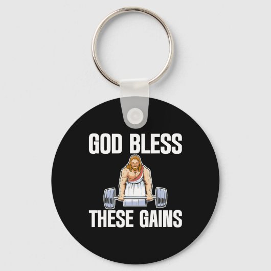God zegene deze winsten spier bodybuilding ------- sleutelhanger (Voorkant)