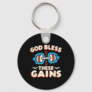 God zegene deze winsten spier bodybuilding - sleutelhanger