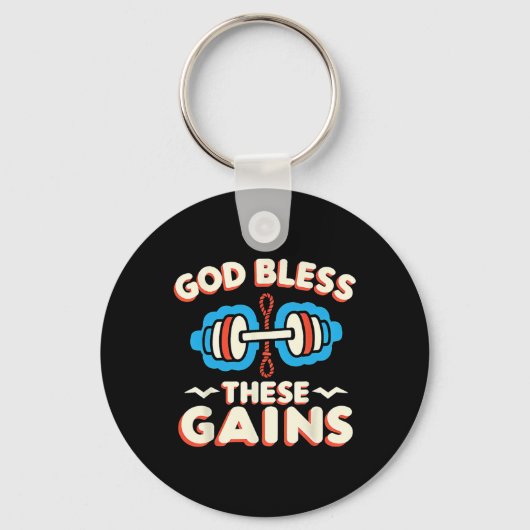 God zegene deze winsten spier bodybuilding - sleutelhanger (Voorkant)