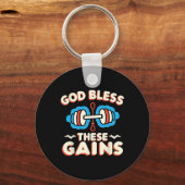 God zegene deze winsten spier bodybuilding - sleutelhanger (Voorkant)