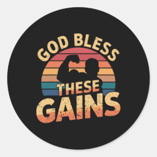 God zegene deze winsten spieropbouw ---- 1 ronde sticker
