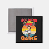 God zegene deze winsten spieropbouw - magneet (Voorkant / Achterkant)