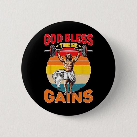 God zegene deze winsten spieropbouw - ronde button 5,7 cm (Voorkant)