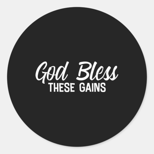 God zegene deze winsten spieropbouw ---- ronde sticker (Voorkant)