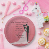 God zegene dit huwelijk papieren bordje (Feest)