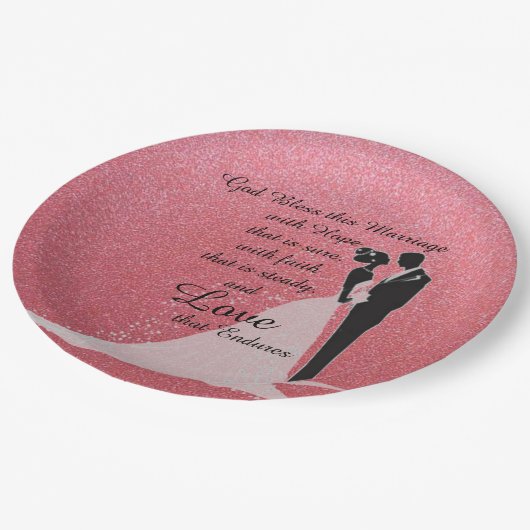 God zegene dit huwelijk papieren bordje (Gekanteld)