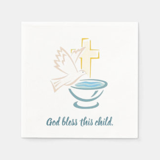 God zegene dit kind (blauw) servet