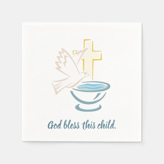 God zegene dit kind (blauw) servet (Voorkant)