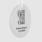 God zegene dit kind Christelijk doopsel Ornament (voorkant)
