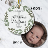 God zegene doop groen botanisch keramisch ornament