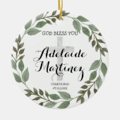 God zegene doop groen botanisch keramisch ornament (Voorkant)