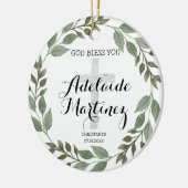 God zegene doop groen botanisch keramisch ornament (Links)