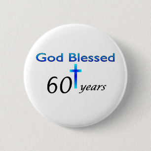 God zegene een verjaardagscadeau van 60 jaar ronde button 5,7 cm