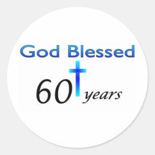 God zegene een verjaardagscadeau van 60 jaar ronde sticker