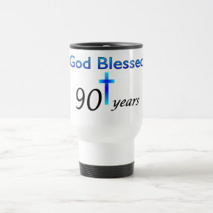 God zegene een verjaardagscadeau van 90 jaar reisbeker