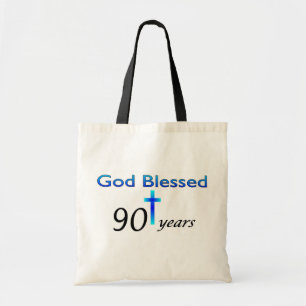 God zegene een verjaardagscadeau van 90 jaar tote bag