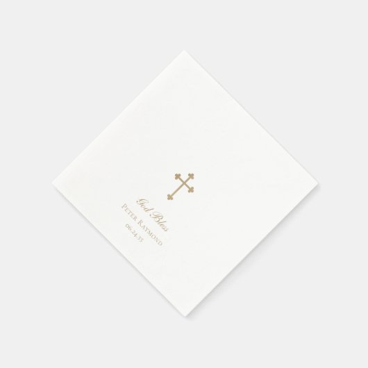 God zegene Gold Cross Boy doop Servet (Hoek)