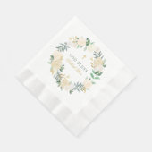 God zegene groen goud bloemenkrans meisje doop servet (Hoek)