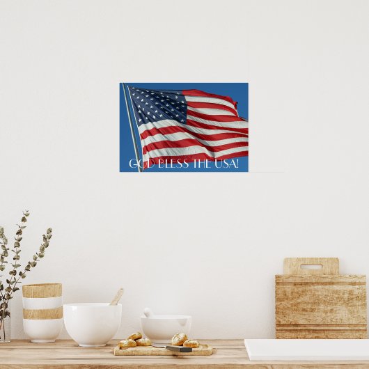 God zegene het Amerikaanse Poster (Keuken)
