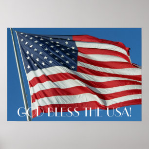 God zegene het Amerikaanse Poster