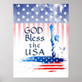 God zegene het Amerikaanse Vrijheidsbeeld, Amerika Poster (Voorkant)