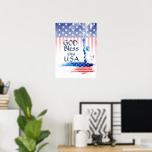 God zegene het Amerikaanse Vrijheidsbeeld, Amerika Poster (Thuiskantoor)