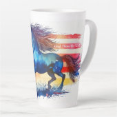 God zegene het patriottische paard van de VS Latte Mok (Rechterhoek)