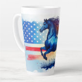 God zegene het patriottische paard van de VS Latte Mok (Linkerhoek)