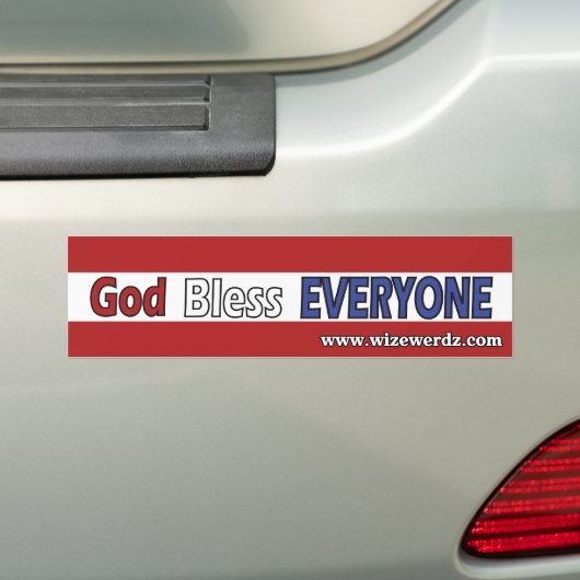 God zegene iedereen bumpersticker (Op auto)