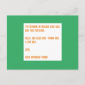 GOD zegene Ierland. Liefs, je Amerikaanse vriend. Briefkaart (Voorkant)