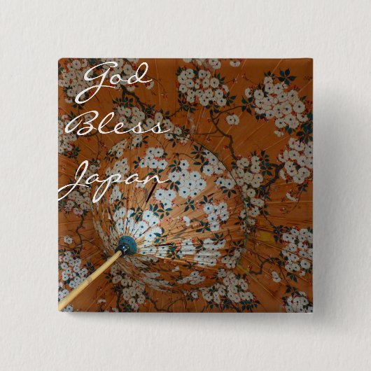God zegene Japan Vierkante Button 5,1 Cm (Voorkant)