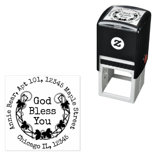 God zegene je Ivy Laurel met retouradres Zelfinktende Stempel (In situ)