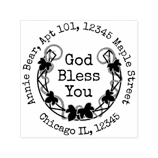 God zegene je Ivy Laurel met retouradres Zelfinktende Stempel (Design)
