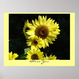 God zegene je kunstprint Geel Zonnebloem Tuin Poster