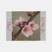 God zegene je mam roze bloesem deken (Voorkant (Horizontaal))