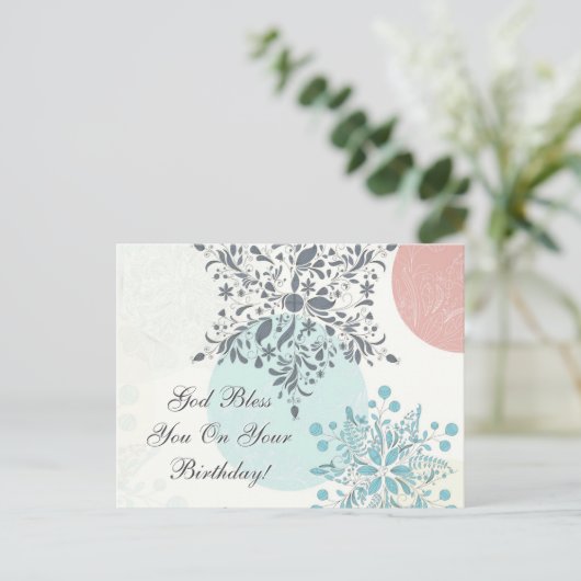 God zegene je op je verjaardag, getallen 6:24 Bijb Briefkaart (Staand voorkant)
